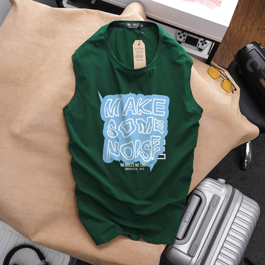 [bigsize] Áo thun ba lỗ cotton bigsize nam, tank top in hình đẹp - MSN