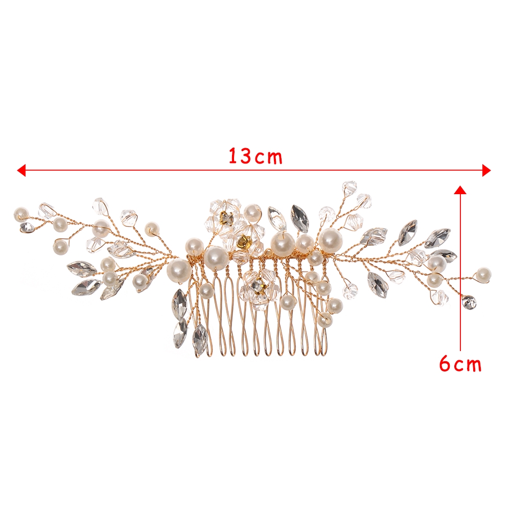 Lược cài tóc đính hạt ngọc trai cho cô dâu