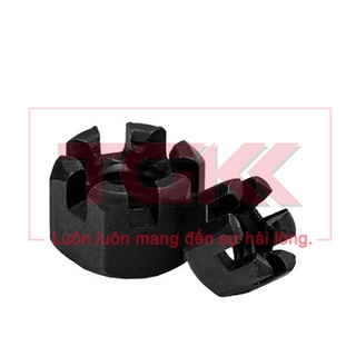 Đai ốc khía thép đen M10-M22