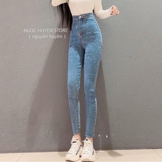 Quần jean skinny 1 nút ko túi co giãn mạnh