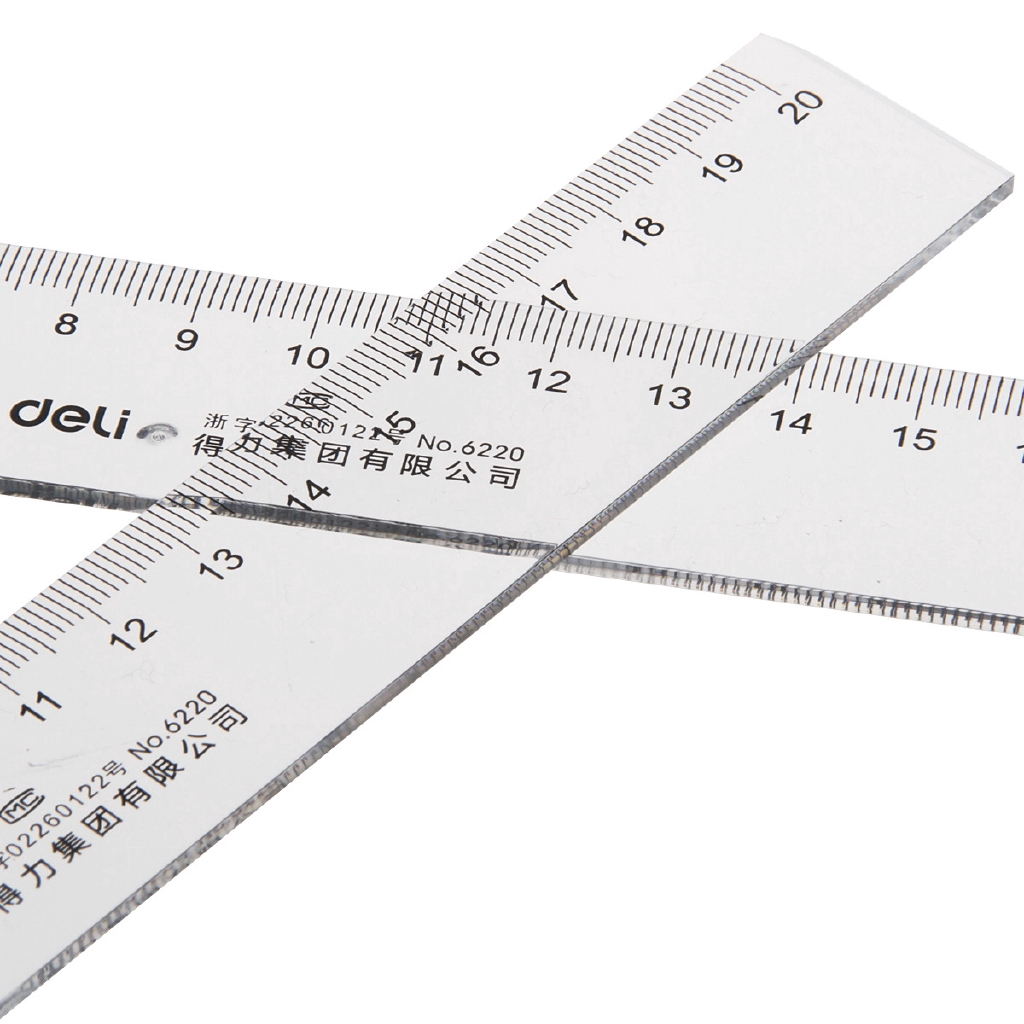 Thước Kẻ Deli Trong Suốt Tiện Lợi Cho Học Sinh 20cm