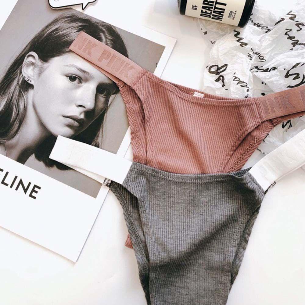 OCEANMAP Quần Lót Tam Giác Lưng Thấp In Chữ Cho Nữ