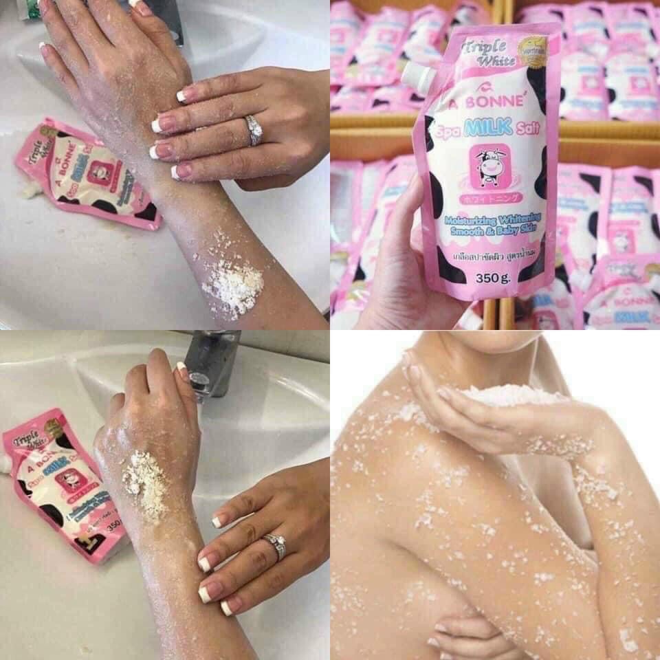 [Nội Địa Thái] Muối tắm sữa bò tẩy tế bào chết A Bonne Spa Milk Salt 350gr Thái Lan Siêu Hot