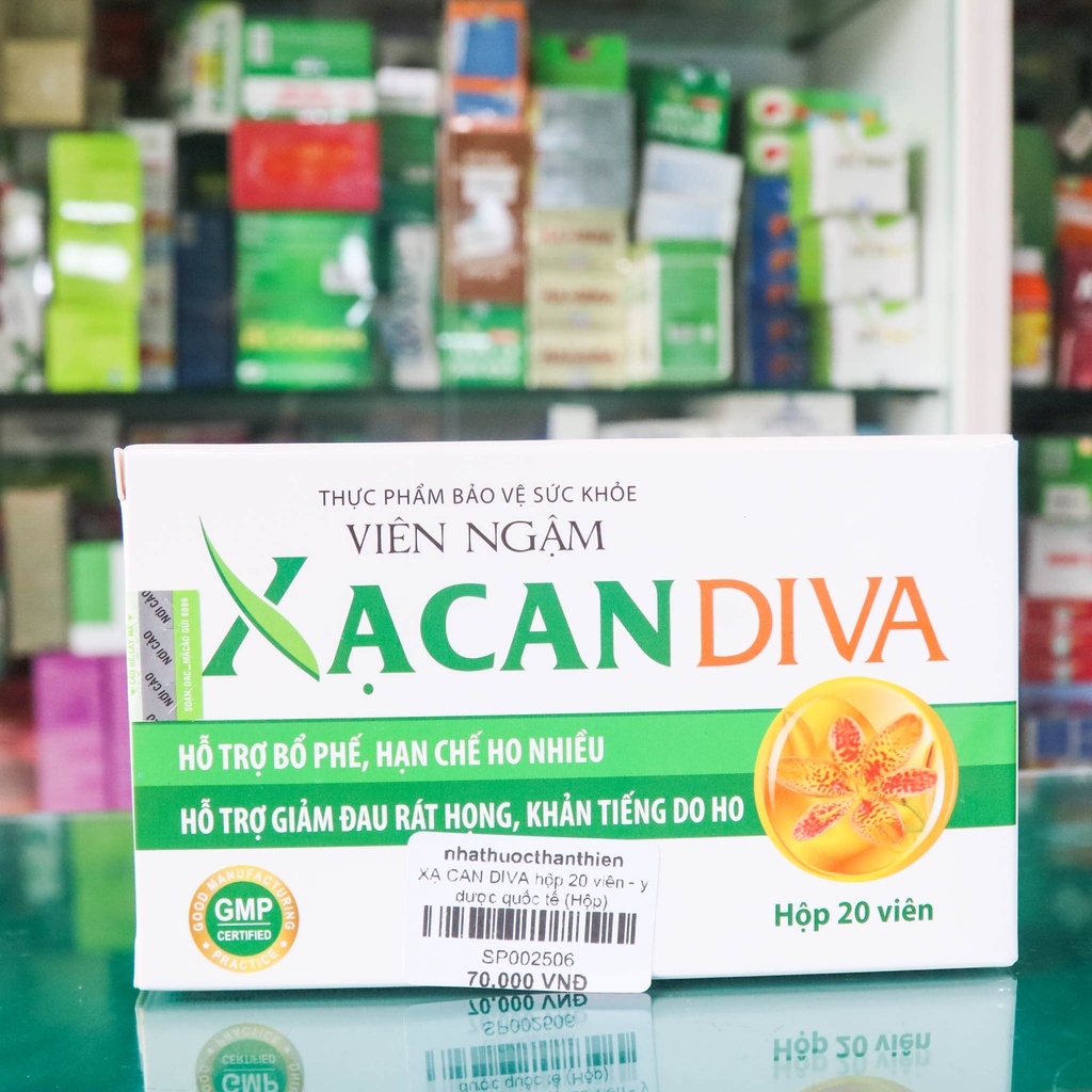Siro – viên ngậm Xạ can Diva – Hỗ trợ giảm ho, long đờm do viêm họng, viêm phổi, viêm phế quản (hộp 20 viên)