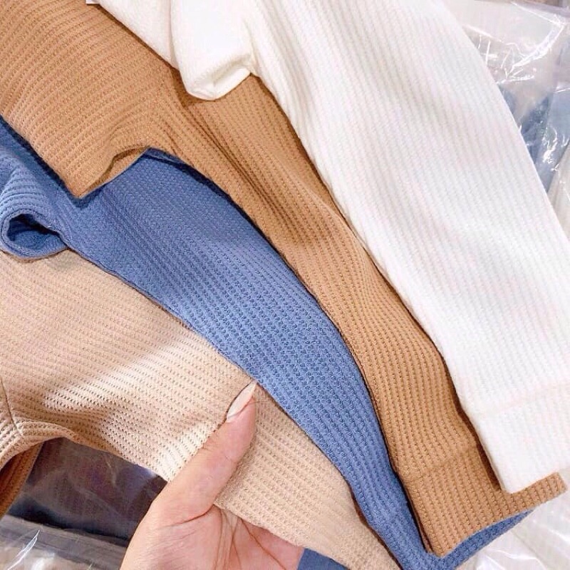 Bộ Thu Đông Cho Bé , Combo 2 bộ cho Trai Bé Gái Dài Tay cúc ngực Vải Len Tăm Trơn Co Giãn 4 Chiều