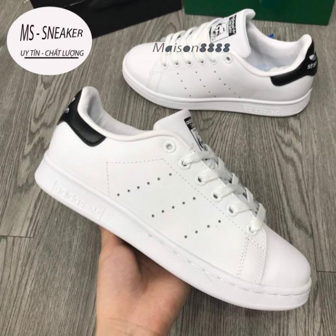 Giày adidas stan smith, giày stan smith gót đen gót xanh thấp mới full phụ kiện hàng cao cấp, full size 36-43