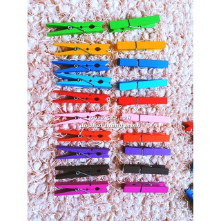 Combo 10 kẹp gỗ 10 màu to 7cm