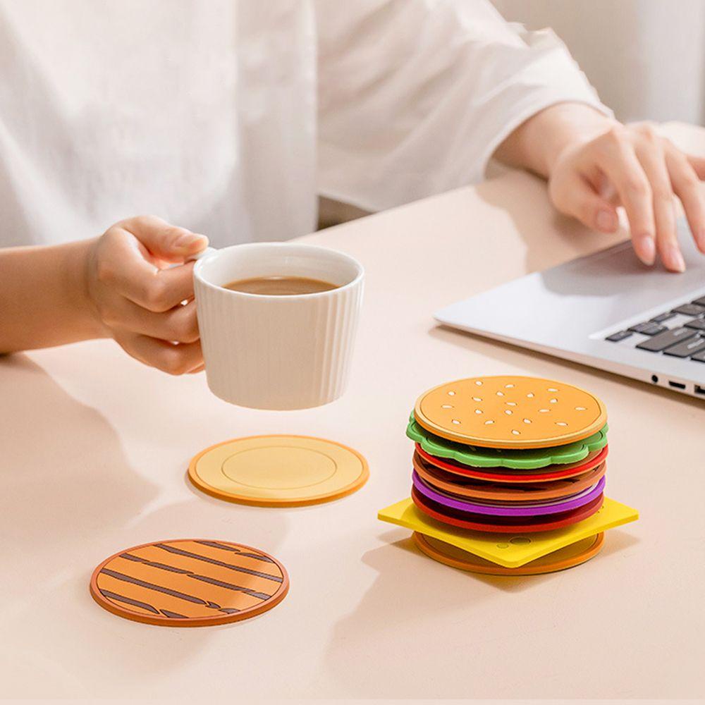 Tấm Lót Bàn Ăn Bằng PVC Co Giãn Hình Hamburger Dễ Vệ Sinh