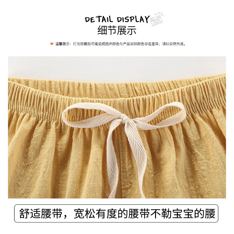 Quần short vải lanh cotton mỏng ống rộng thời trang mùa hè cho nam và nữ