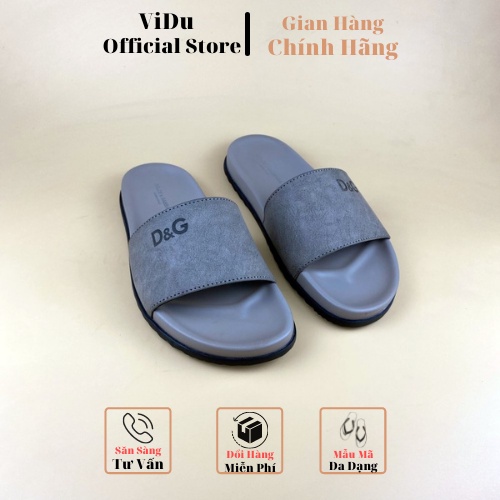 Dép nam thời trang D&amp;G ViDu 1008 màu xám đơn giản chống trơn trượt