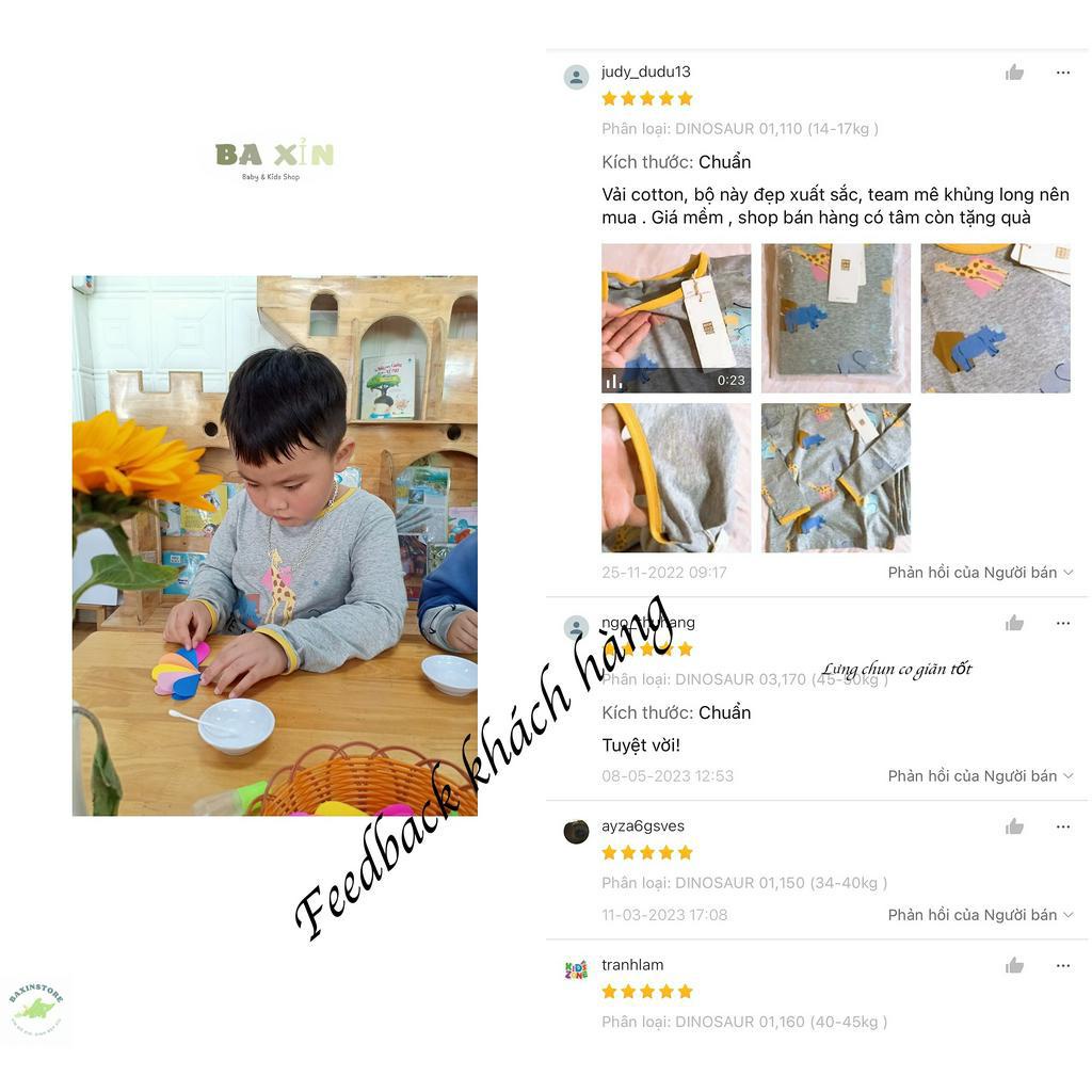 BST THU ĐÔNG ĐỒ BỘ ĐỒ NGỦ DÀI TAY 100% COTTON MAMDADKIDS CHO BÉ TRAI BÉ GÁI MẶC NHÀ KHỦNG LONG SIZE ĐẠI