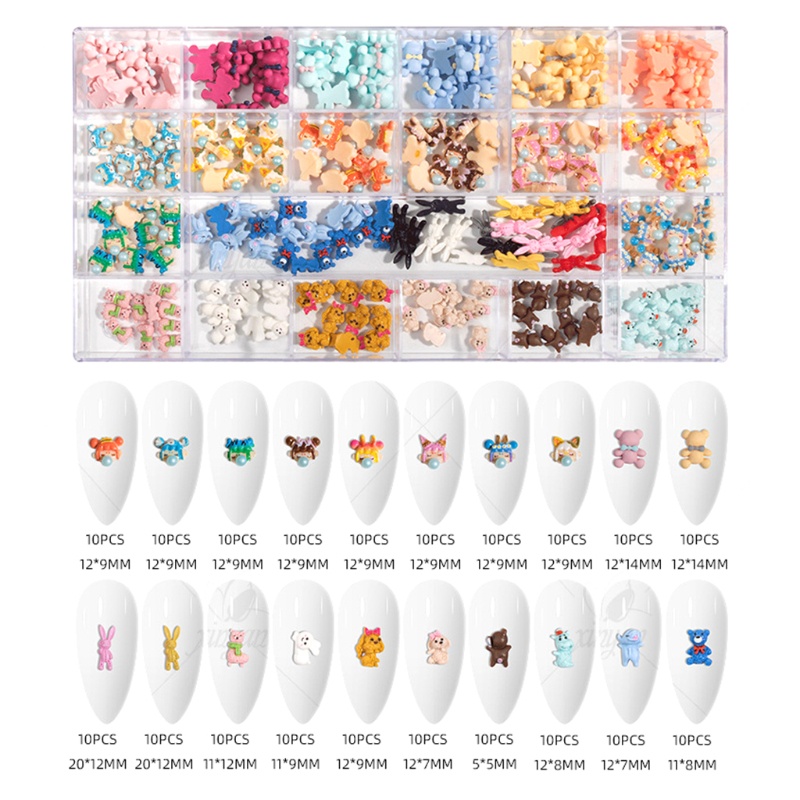 Miếng Dán Trang Trí Móng Tay 3d Hình Nơ Xinh Xắn