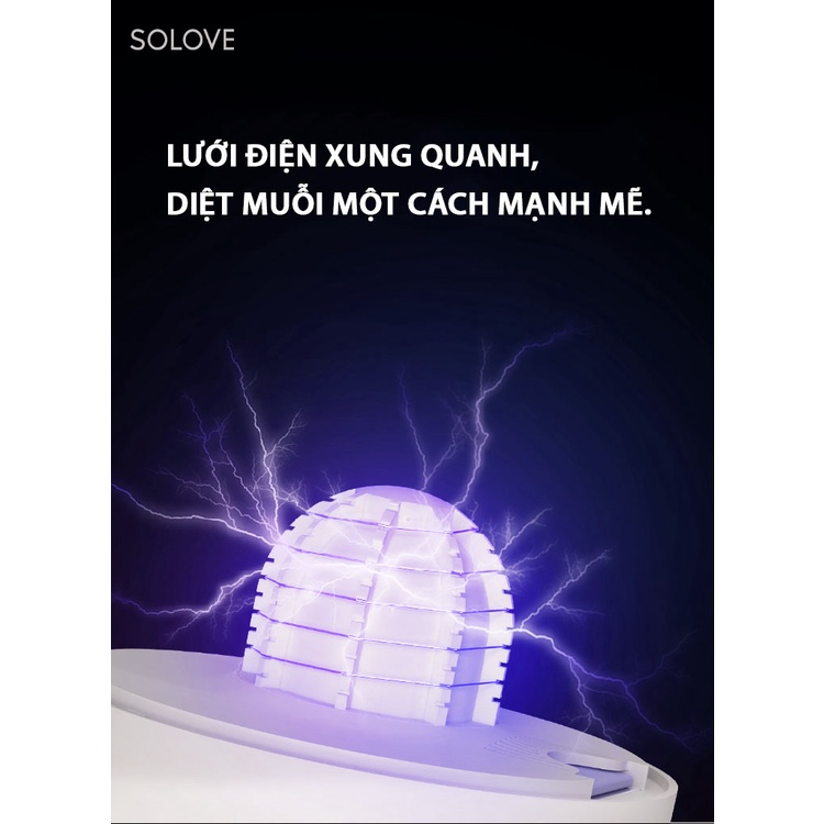 [ Bản Nâng Cấp Mới] Đèn Đuổi Muỗi SOLOVE 002D - Bẫy Muỗi 360 Độ Không Góc Chết - Hiệu Quả Gấp Đôi Bản Cũ