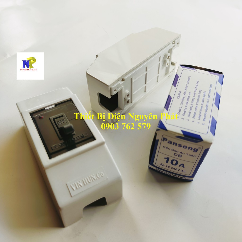 Cầu dao an toàn CB cóc PANSONG + HỘP NHỰA