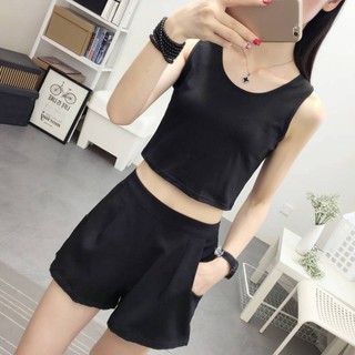 Áo nữ croptop ba lỗ cộc tay chất cotton co giãn cao cấp dáng ôm - HN Clothing - A1