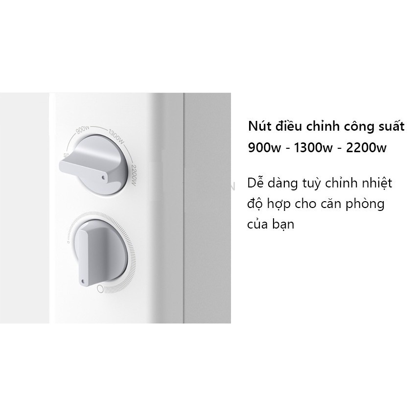 Máy sưởi làm ấm nhanh Xiaomi Smartmi 1S 2200W vặn nút điều khiển - Bảo hành 12 tháng