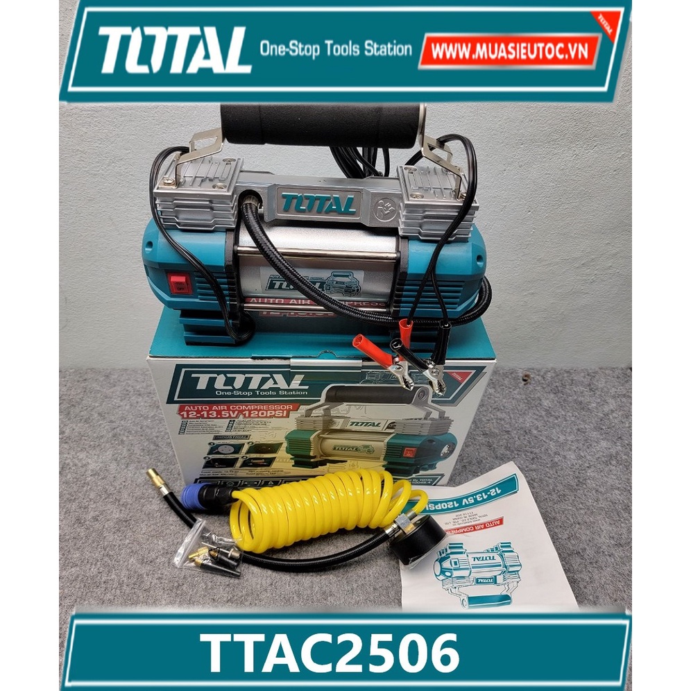 MÁY BƠM HƠI LỐP ÔTÔ 12V TOTAL TTAC2506T