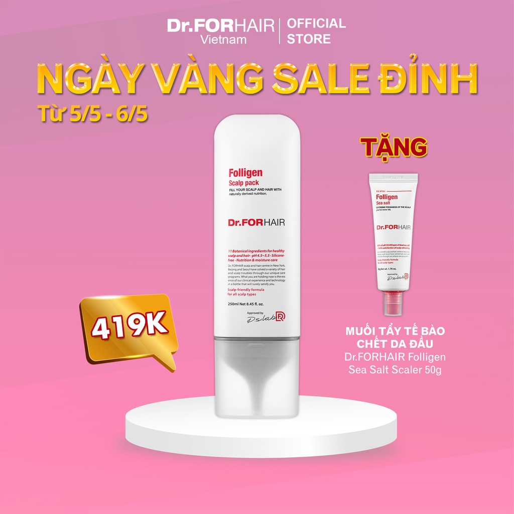 Dầu Xả/ Kem Xả Dưỡng Tóc Dr.FORHAIR Folligen Scalp Pack 250ml