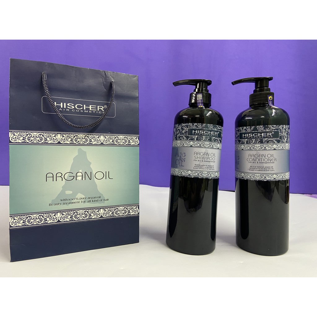 Bộ Dầu Gội - Xả Phục Hồi Hischer Argan Oil 1000ML
