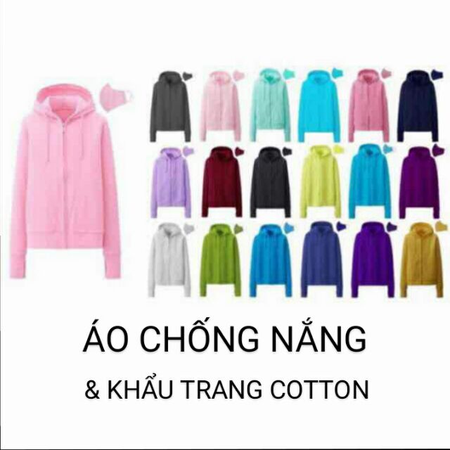 ÁO CHỐNG NẮNG COTTON DA CÁ KÈM KHẨU TRANG