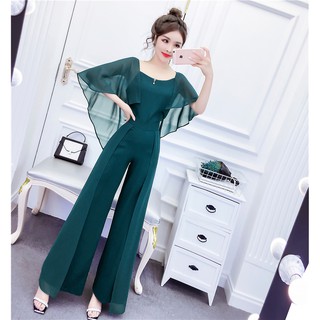 Bộ Áo Voan + Quần Ống Loe Lưng Cao Thời Trang Mùa Hè 2020 Cho Nữ