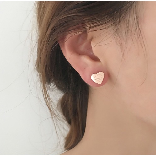 [FreeShip] Bông tai nữ titan hình trái tim E1-203 - CAM KẾT KHÔNG BAY MÀU