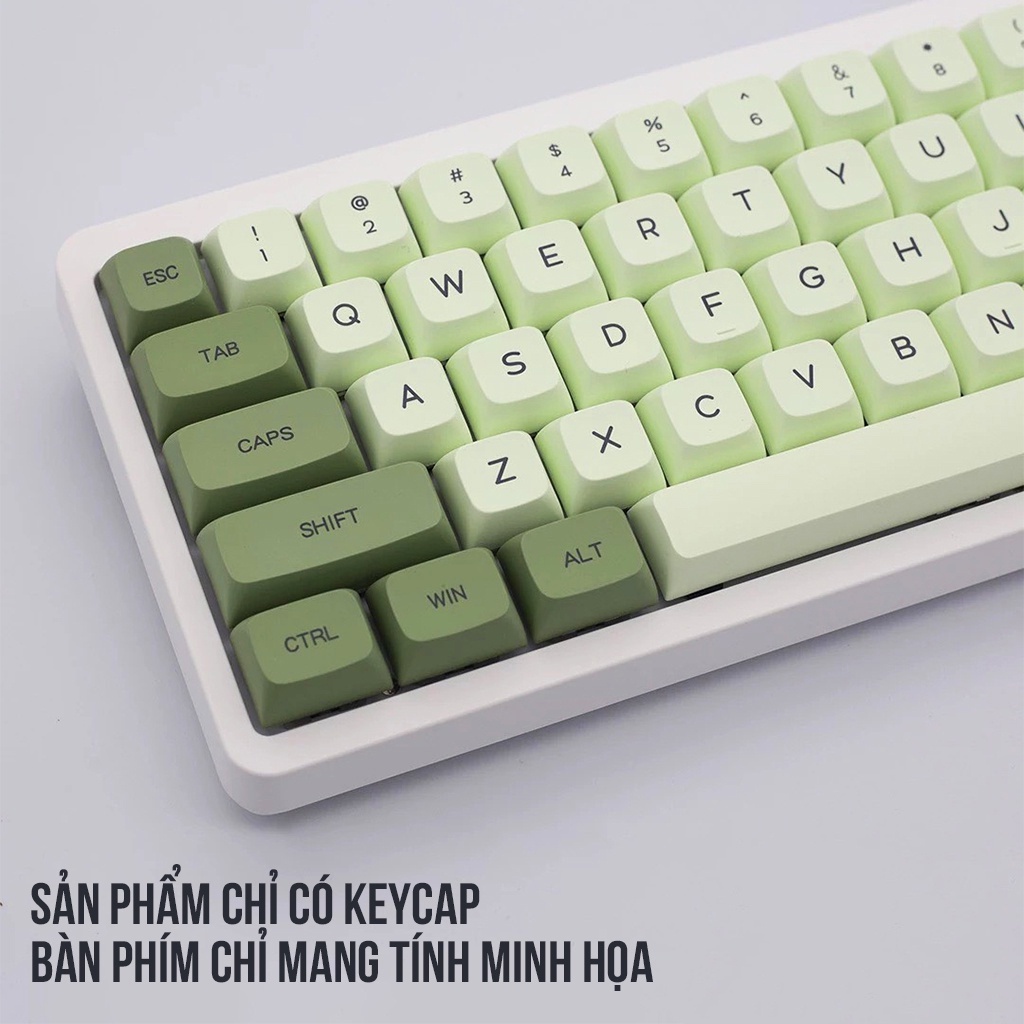 Keycap Matcha Trà Xanh Profile XDA hoặc OEM nhựa PBT cao cấp 124 nút in Dye-Sub