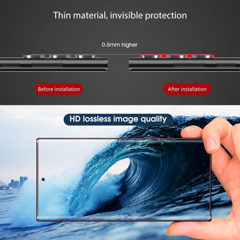 Miếng Dán Cường Lực 9H Trong Suốt Lấp Lánh Chống Trầy Bảo Vệ Ống Kính Camera Sau Cho Samsung S22 Ultra