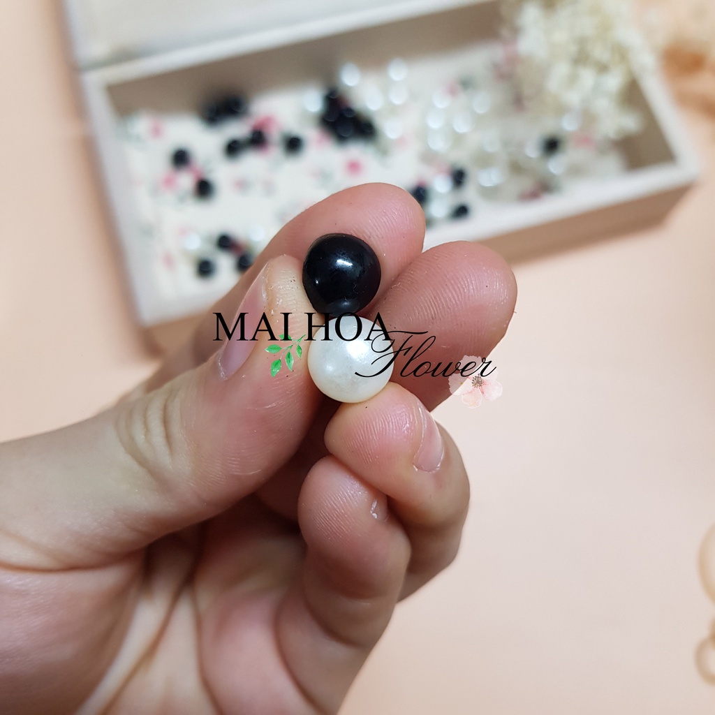 Set 30 chiếc Khuy nút cài áo tròn giả ngọc, cúc cài áo tròn giả ngọc, Maihoaflower