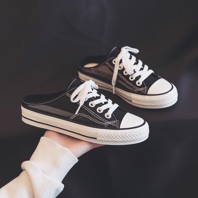 Giày Vải Canvas Phối Lưới Rỗng Thoáng Khí Thời Trang Mùa Hè 2022 Cho Nữ