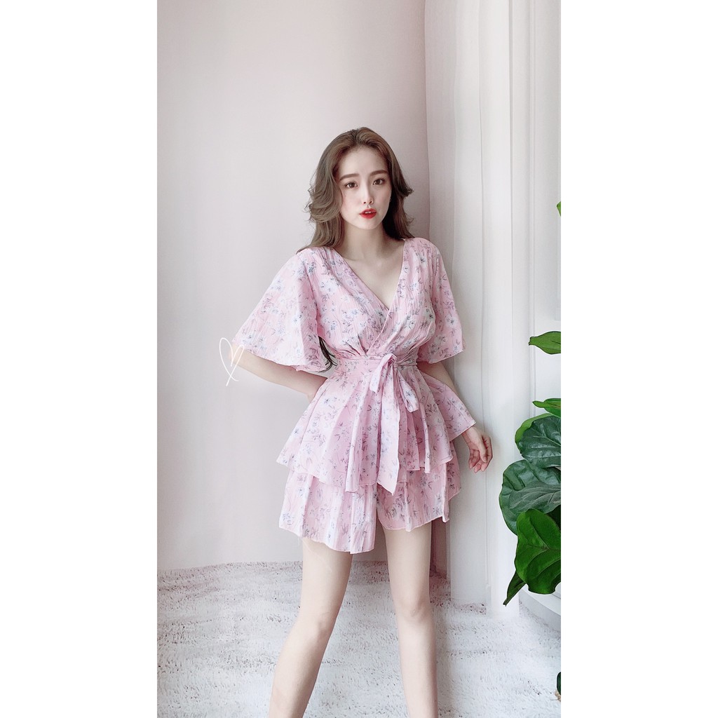 Jumpsuit họa tiết hoa nhí tay cánh tiên JULIE DRESS 1486