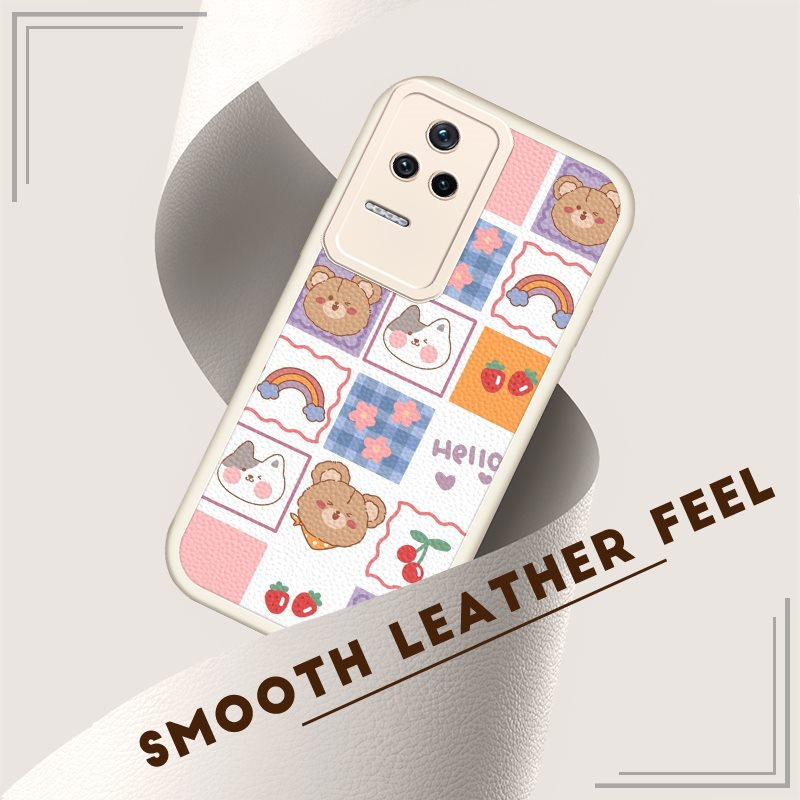 Simple Back Cover Phone Case For Xiaomi Redmi K40S personality Cartoon taste The New leather cartoon protective advanced