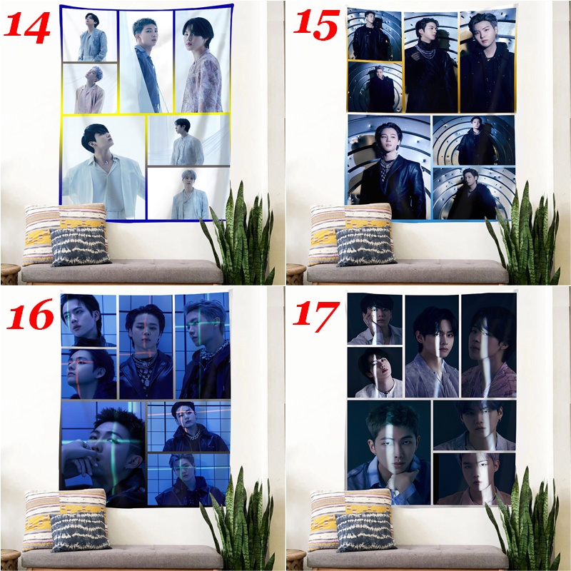 Thảm Treo Tường Trang Trí In Hình BTS Nam-joon Kim ,Seok Jin ,J-Hope, Min Gi ,Ji Min ,Tae Hyung ,Jeon Jung Kook