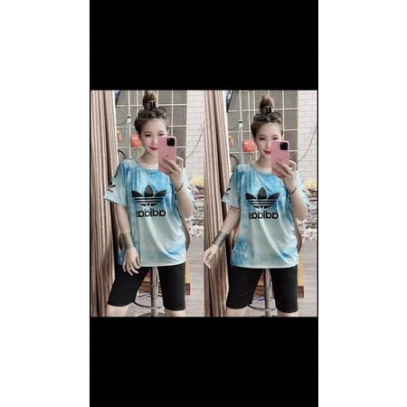 sét bộ đùi thun in cổ tròn ngắn tay