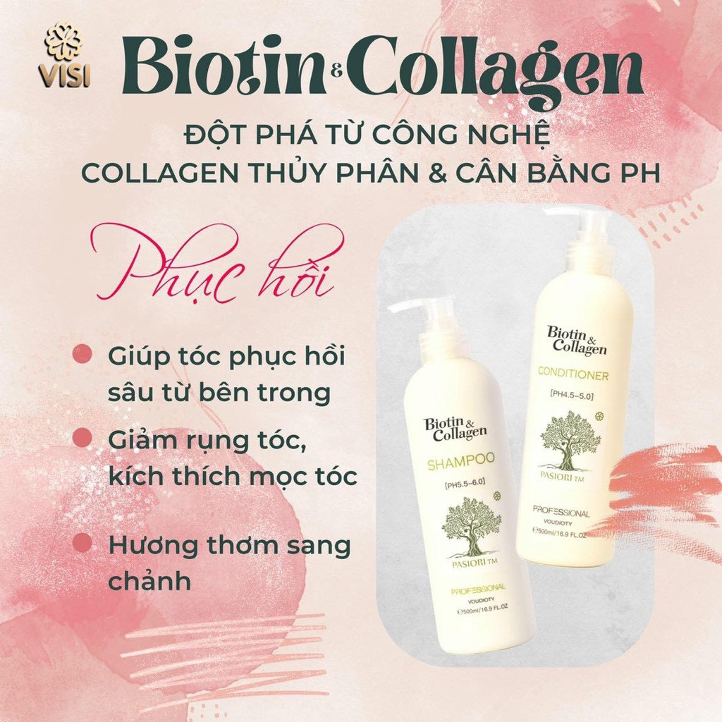 Dầu cặp gội xả Biotin Collagen Voudioty 500ml - 1000ml giảm rụng tóc, phục hồi , giảm gàu, kiểm soát dầu