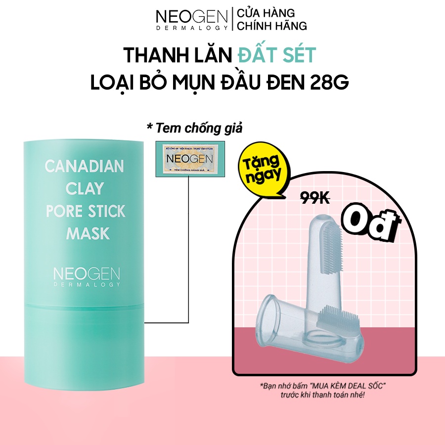 Thanh Lăn Mụn Đầu Đen Từ Đất Sét Bùn Băng Neogen Dermalogy Canadian Clay Pore Stick 28g