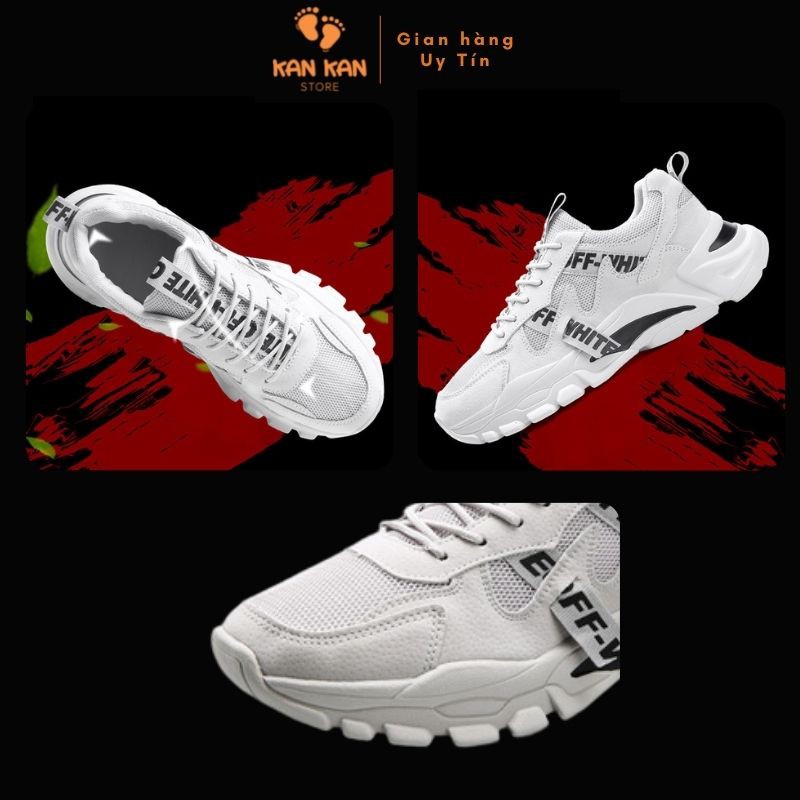 Giày Thể Thao Nam Sneaker KA035 Giầy Thể Thao Trắng Đen Thời Trang Cổ Thấp Hot Trend Size 39-43 KanKanStore