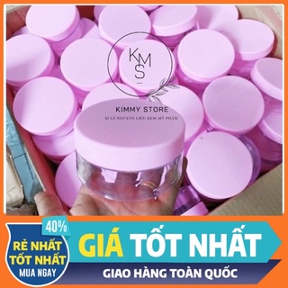 Hủ đựng kem 200g dẹp nắp hồng