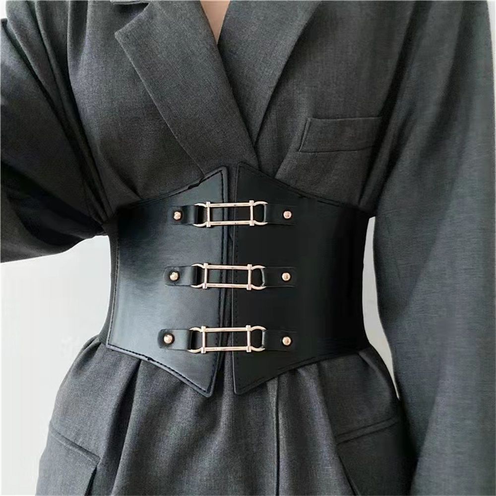 Đai nịt bụng corset da bản to co giãn có thể kéo dài thiết kế thời trang dành cho nữ
