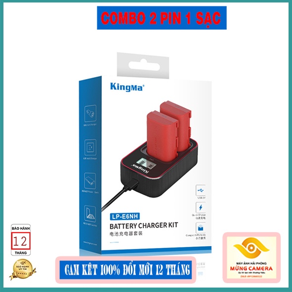 Bộ Pin sạc đôi Kingma LP-E6NH chính hãng