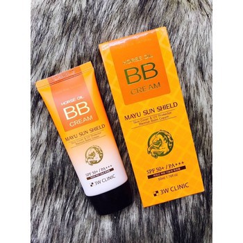 KEM NỀN BB CREAM HORSE OIL 3W CLINIC MAYU SUN SHIELD CHÍNH HÃNG