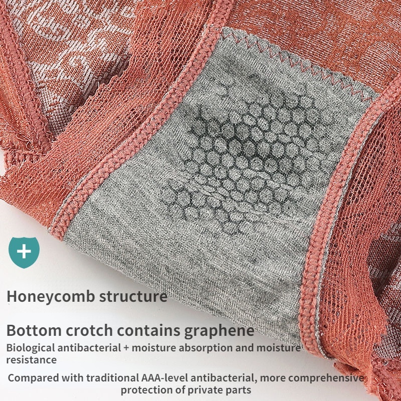 Quần Lót cotton Phối Ren Không Đường May Kháng Khuẩn Lưng Cao Thời Trang Nữ