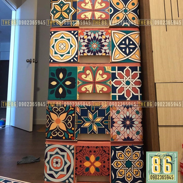 Decal gạch bông dán tủ đẹp nhất