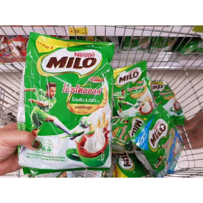 Sữa Milo ⚡𝗧𝗵𝗮́𝗶𝗹𝗮𝗻𝗱⚡ Sữa Bột Milo 3 in 1 (Bịch 15 gói nhỏ)