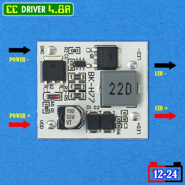 Trình điều khiển đèn Led Mini 4.8A XHP70.2 GT Projie Root BiLed MCP7070 12V-24V