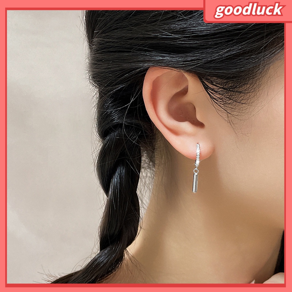 Fairystore| Bông Tai Dạng Que Dài Đính Đá Phong Cách Hàn Quốc Cho Nữ