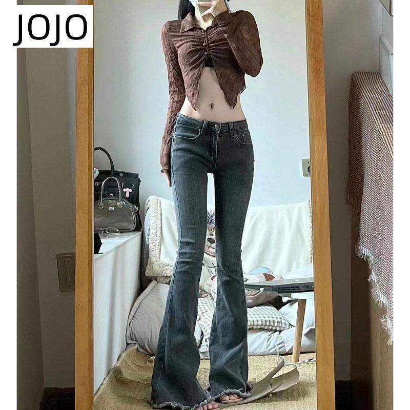 Quần Jeans Nữ Lưng Thấp Phong Cách Retro Mới