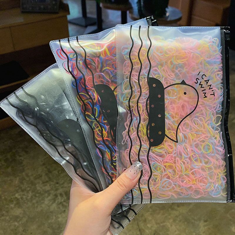 Set 100 dây thun cột tóc co giãn sử dụng một lần cho người lớn và trẻ em