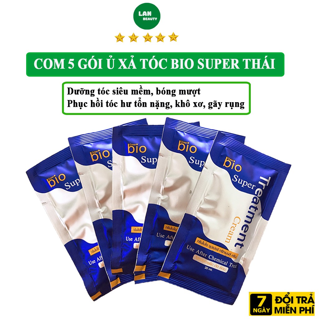 Combo 5 Gói Ủ Xả Tóc Bio Super Treatment Thái Lan 30ml, Dưỡng Tóc Siêu Mềm Mượt Ngăn Rụng Tóc Phục Hồi Tóc Khô Xơ Hư Tổn