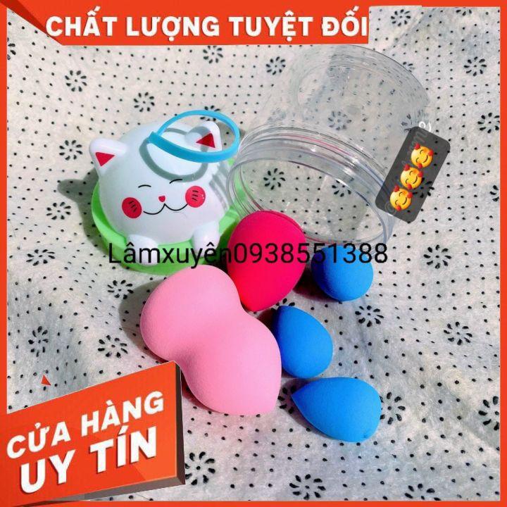 Bông mút hũ hồ lô   bông phấn mềm mịn, dễ tán không vón cục